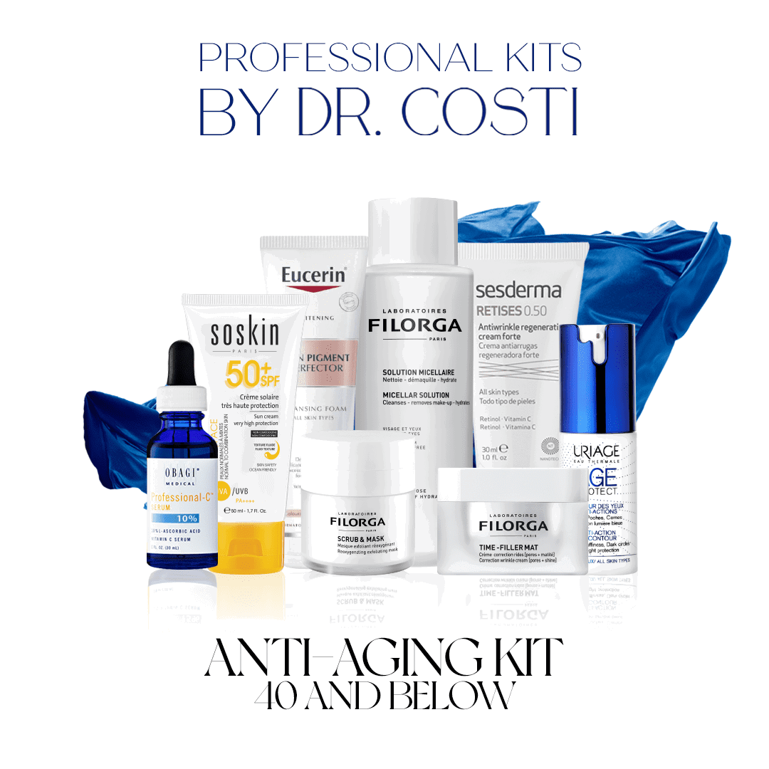 Dr Costi-Professional kit-Obagi-Soskin-Eucerin-Filorga-Sesderma-Uriage-Anti aging-40 and younger